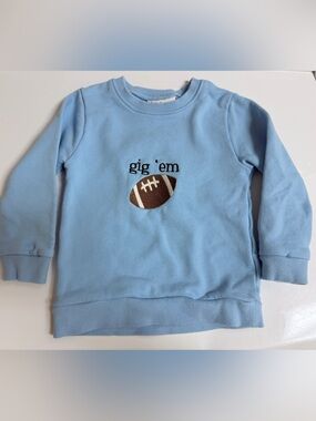 Customized toddler boy Blue Football Sweatshirt - gig’em Aggies - Texas A&M